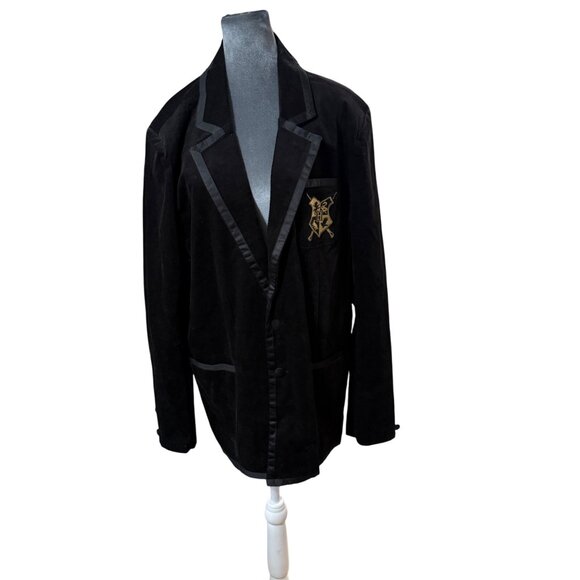 Harry Potter Hogwarts Dueling Club Mens Black Velvet Blazer With Satin Trim XL N - Picture 2 of 6